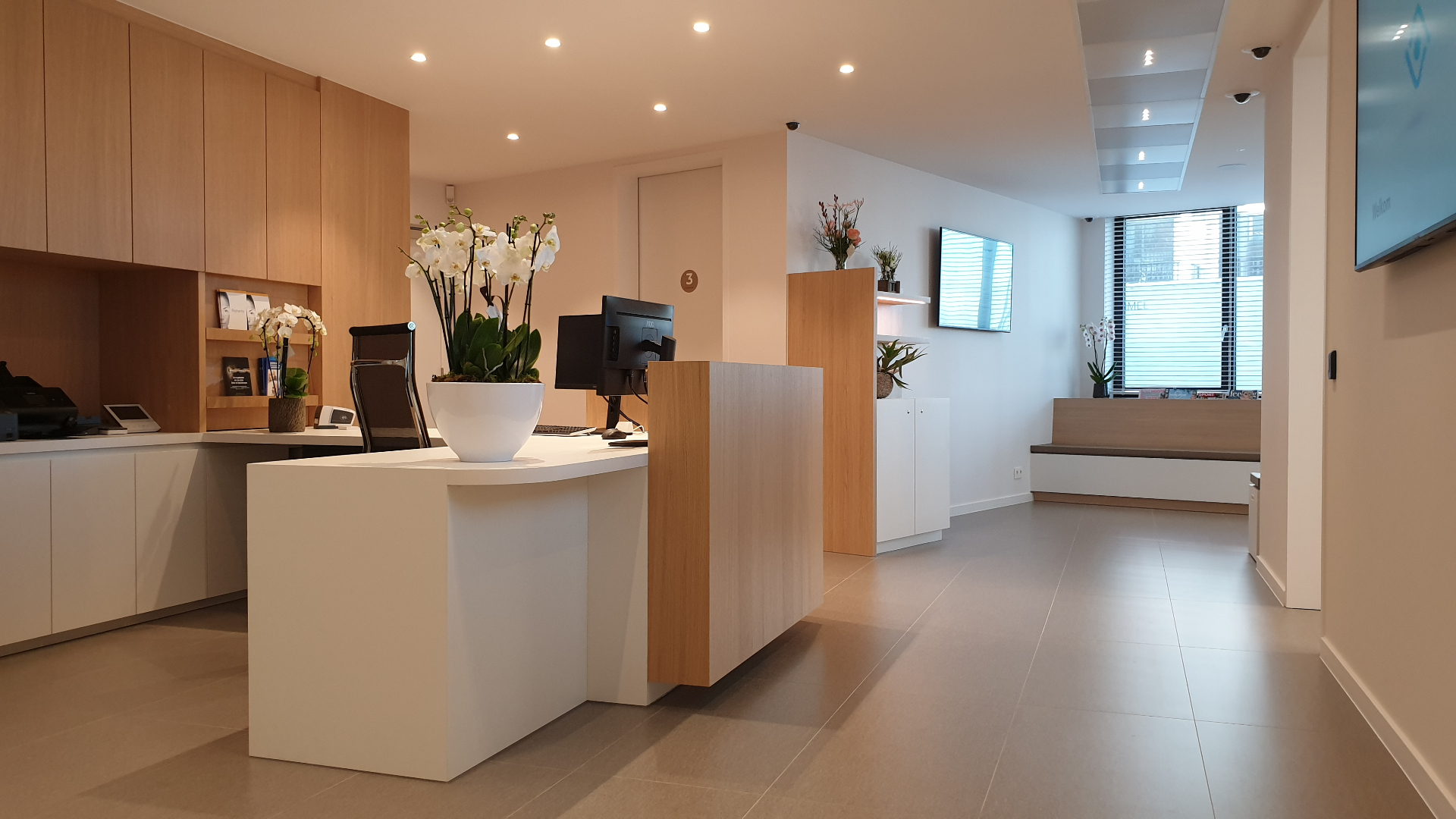 Onthaal van de oogartspraktijk dr. Isabel Pinxten in Knokke
